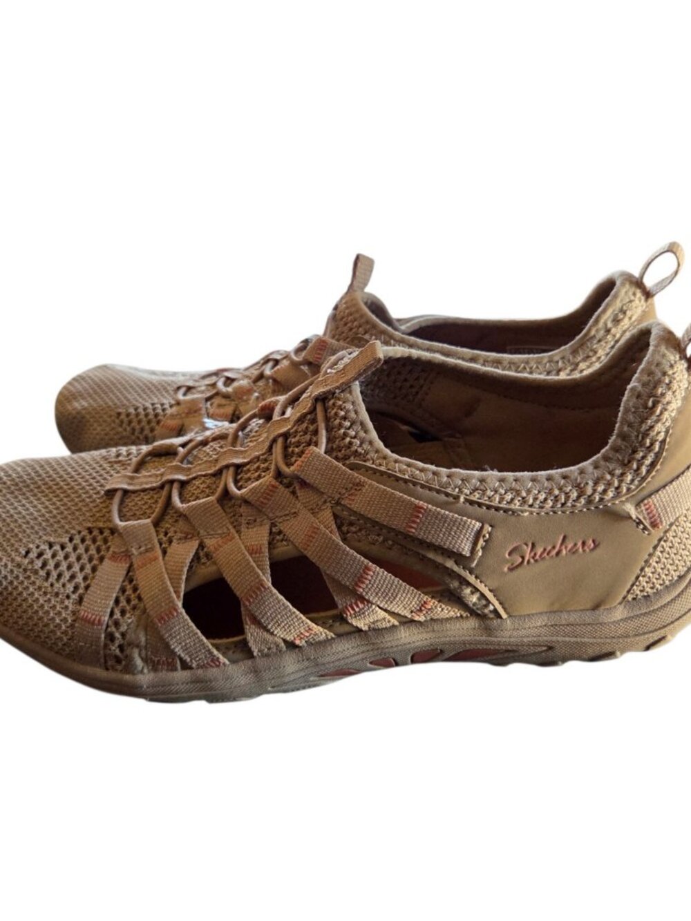 Skechers Womens Outdoor Water Shoes Size 8.5 Taupe Slip On Mesh Reggae Fest Neap - Picture 5 of 6